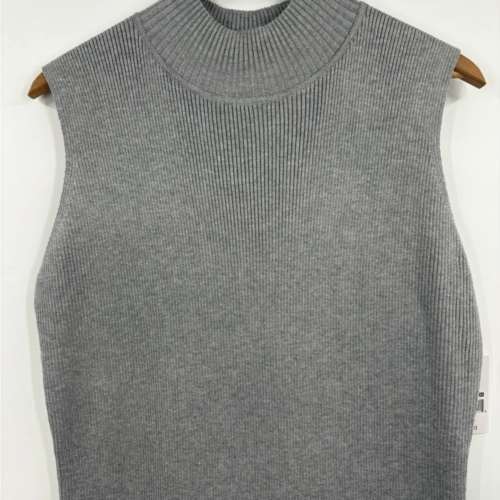Ophelia Roe Grey Ribbed Sweater Midi Dress | XL - Picture 3 of 6